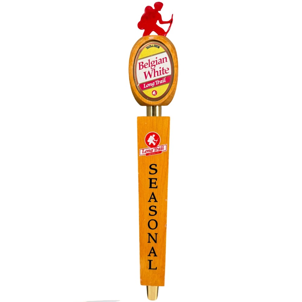 Long Trail Belgian White Tap Handle Seasonal Wood Hiker Topper Bar Decor